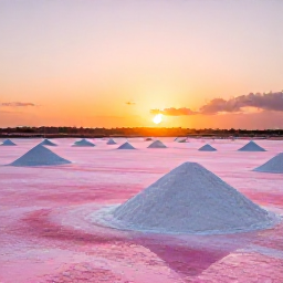 Caribbean Holidays, Cura&ccedil;ao Instagram Hotspots, Pink salt pans and white salt mounds at sunset near Jan Kok, Cura&ccedil;ao, with flamingos in the distance
