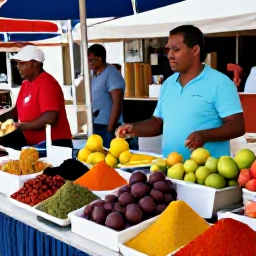 Caribbean Holidays, Cura&ccedil;ao June Holidays, Local Cura&ccedil;ao market in June with traditional food, fresh fruit, colourful spices and friendly island vendors