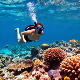 Caribbean Holidays, Cura&ccedil;ao June Holidays, Traveller snorkelling over a clear coral reef near Cura&ccedil;ao with tropical fish and bright sunlight underwater