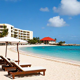 Caribbean Holidays, Cura&ccedil;ao Luxury October, Luxury beachfront resort in Cura&ccedil;ao during October, with turquoise water, sun loungers and elegant surroundings