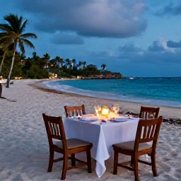 Caribbean Holidays, Cura&ccedil;ao Luxury October, Romantic candlelit dinner on a Cura&ccedil;ao beach at dusk, with tropical sea views and elegant table setting