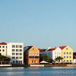 Caribbean Holidays, Cura&ccedil;ao March Breaks, Colourful waterfront buildings and historic streets in Willemstad, Cura&ccedil;ao, photographed in warm March sunshine