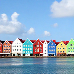 Caribbean Holidays, Cura&ccedil;ao May Holidays, Colourful Willemstad waterfront in Cura&ccedil;ao with historic Dutch architecture, bright sunshine and calm blue water in May