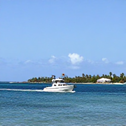 Caribbean Holidays, Cura&ccedil;ao Multi-Centre, Small passenger boat approaching a neighbouring Caribbean island, with calm sea, sunny sky and tropical coastline in the background