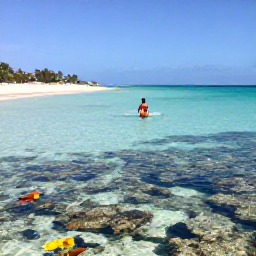 Caribbean Holidays, Cura&ccedil;ao Multi-Centre, Traveller snorkelling above a clear coral reef beside a quiet Cura&ccedil;ao beach, with bright tropical fish and calm turquoise water
