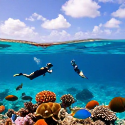 Caribbean Holidays, Cura&ccedil;ao November Holidays, Travellers snorkelling in clear Cura&ccedil;ao water beside colourful coral and tropical fish on a bright November day