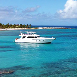 Caribbean Holidays, Cura&ccedil;ao Scuba Diving, Professional dive boat leaving a sunny Cura&ccedil;ao bay for a reef diving excursion