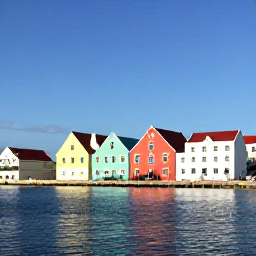 Caribbean Holidays, Cura&ccedil;ao September Holidays, Colourful historic Willemstad waterfront in Cura&ccedil;ao on a sunny September morning, with pastel Dutch colonial buildings and calm Caribbean water