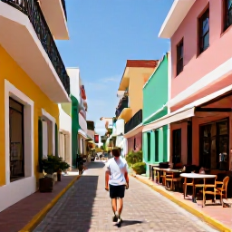 Caribbean Holidays, Cura&ccedil;ao Solo Holidays, Colourful Willemstad streets with a solo traveller exploring caf&eacute;s and historic Dutch Caribbean architecture