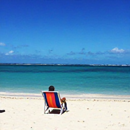 Caribbean Holidays, Cura&ccedil;ao Solo Holidays, Solo traveller relaxing on a sunny Cura&ccedil;ao beach in January, turquoise Caribbean water, colourful beach chairs and calm atmosphere