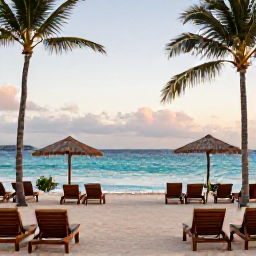 Caribbean Holidays, Cura&ccedil;ao Spa Breaks, A tranquil Cura&ccedil;ao spa resort overlooking a turquoise Caribbean bay, with palm trees, sun loungers and a calm morning atmosphere