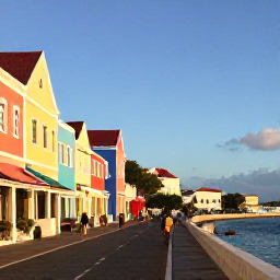Caribbean Holidays, Cura&ccedil;ao Spa Breaks, Colourful Willemstad waterfront in Cura&ccedil;ao with pastel buildings, a pedestrian street and relaxed visitors in warm June sunshine