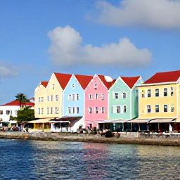 Caribbean Holidays, Cura&ccedil;ao Spa Breaks, Colourful Willemstad waterfront in Cura&ccedil;ao with pastel buildings, palm trees and a relaxed holiday atmosphere