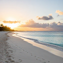 Caribbean Holidays, Cura&ccedil;ao Walking Holidays, A quiet Cura&ccedil;ao beach at sunrise with a walking path, calm turquoise water and snorkelling spots near the shore