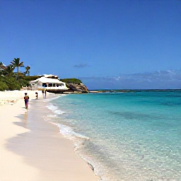 Caribbean Holidays, Curacao Walking Holidays, A quiet Cura&ccedil;ao beach with clear shallow water, snorkellers and walkers enjoying the shoreline in August