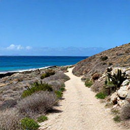 Caribbean Holidays, Curacao Walking Holidays, A sunny coastal walking trail in Cura&ccedil;ao during April, with turquoise sea, dry hills and cacti under a clear blue sky