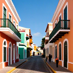 Caribbean Holidays, Curacao Walking Holidays, Walkers exploring the colourful streets and historic Dutch architecture of Willemstad, Curacao, in warm January sunshine
