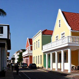 Caribbean Holidays, Cura&ccedil;ao Walking Holidays, Walkers exploring the colourful streets of Willemstad in Cura&ccedil;ao, with Dutch colonial buildings, caf&eacute;s and bright Caribbean light