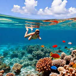 Caribbean Holidays, December Adults Only, Adults snorkelling over colourful coral and tropical fish in the clear waters of Turks and Caicos, sunny December conditions