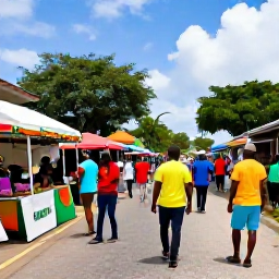 Caribbean Holidays, December Adults Only, Colourful December street celebrations in Trinidad and Tobago, with local food stalls, musicians and visitors enjoying Caribbean culture