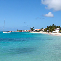Caribbean Holidays, December Adventures, Colourful Caribbean coastline of Saint Martin and Sint Maarten in bright December sunshine, with turquoise water, sandy beaches and small boats