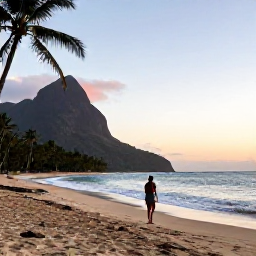Caribbean Holidays, December Adventures, Relaxed traveller on a quiet Montserrat beach at sunset after an active day