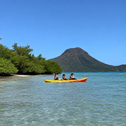 Caribbean Holidays, December Adventures, Travellers kayaking along a calm Caribbean coastline in Saint Vincent and the Grenadines, with mangroves, volcanic hills and clear shallow water
