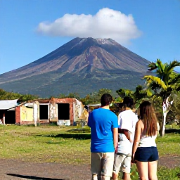 Caribbean Holidays, December Adventures, Visitors viewing the Soufri&egrave;re Hills volcano and abandoned Plymouth landscape in Montserrat