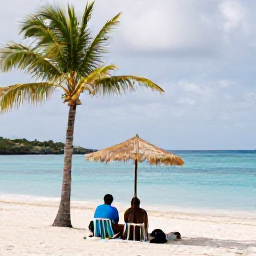 Caribbean Holidays, December All-Inclusive, Guests enjoying a calm Caribbean beach beside a comfortable all-inclusive resort on St Croix, with soft white sand and gently swaying palms