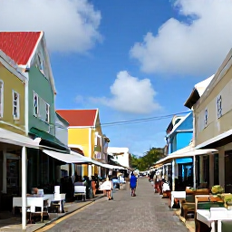 Caribbean Holidays, December Aruba, Visitors exploring colourful Oranjestad streets in Aruba during December, Dutch Caribbean architecture, shops and outdoor cafes