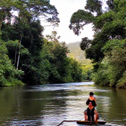 Caribbean Holidays, December Birdwatching, Guided birdwatching walk beside a rainforest river in Dominica, with binoculars, native trees and soft morning light