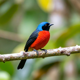 Caribbean Holidays, December Birdwatching, Scarlet-breasted mountain whistlers and tropical forest scenery in Morne Diablotins National Park, Dominica