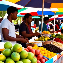 Caribbean Holidays, December Caribbean, Colourful Trinidad market with local fruit, spices, street food and friendly vendors in bright December sunshine