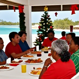 Caribbean Holidays, December Culture, A traditional Turks and Caicos Christmas gathering with families sharing food, music and decorations in a relaxed island setting