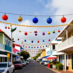 Caribbean Holidays, December Culture, Colourful Caribbean Christmas decorations and festive street life in Philipsburg, Sint Maarten