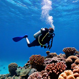 Caribbean Holidays, December Diving, Scuba diver exploring a colourful Caribbean coral reef in clear blue water during December sunshine