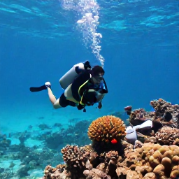 Caribbean Holidays, December Diving, Scuba diver exploring a colourful coral reef in clear turquoise water off Antigua