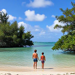 Caribbean Holidays, December Family Holidays, Family visiting the calm turquoise waters and mangroves of Chalk Sound National Park in Turks and Caicos