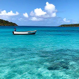 Caribbean Holidays, December Fishing, A quiet tropical reef near St John in the United States Virgin Islands, with a small boat, snorkelling-clear water and colourful fish beneath the surface
