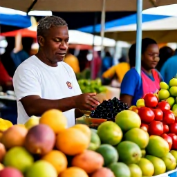 Caribbean Holidays, December Guadeloupe, Outdoor market in Pointe-&agrave;-Pitre, Guadeloupe, with colourful tropical fruit, spices and friendly local vendors