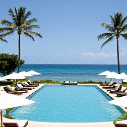 Caribbean Holidays, December Holidays, Stylish all-inclusive beachfront resort in Saint Vincent and the Grenadines, with palm trees, swimming pool, sun loungers and calm blue sea