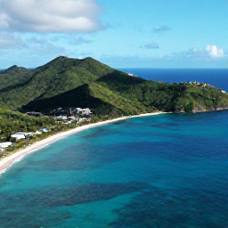 Caribbean Holidays, December Honeymoons, Aerial view of the United States Virgin Islands coastline with green hills, bright beaches and deep blue Caribbean sea in December sunshine