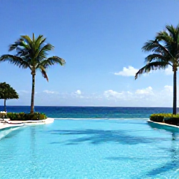 Caribbean Holidays, December Honeymoons, Elegant Caribbean honeymoon resort with an infinity pool, palm trees and ocean views in bright December sunshine