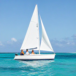 Caribbean Holidays, December Honeymoons, Newlywed couple sailing on clear Caribbean water near Saona Island, Dominican Republic
