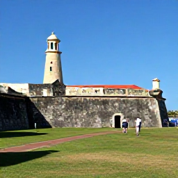 Caribbean Holidays, December in Aruba, Visitors exploring Fort Zoutman and the historical centre of Oranjestad, Aruba, during a sunny December day