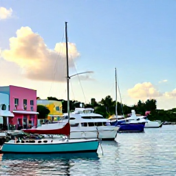 Caribbean Holidays, December Instagram Hotspots, A bright December morning at Gustavia harbour in Saint Barth&eacute;lemy, with colourful boats, elegant yachts and pastel waterfront buildings