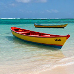 Caribbean Holidays, December Instagram Spots, Colourful wooden boats floating in clear shallow water at Leeward Beach, Turks and Caicos, photographed in warm December sunlight