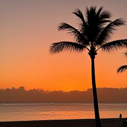 Caribbean Holidays, December Instagram Spots, Sunset over the Caribbean Sea from a Dominican Republic beach viewpoint in December, warm orange sky and palm silhouettes