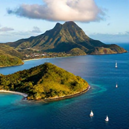 Caribbean Holidays, December Island Hopping, Aerial photograph of Saint Vincent and the Grenadines, showing lush volcanic islands, turquoise sea and a sailing boat in warm December sunshine
