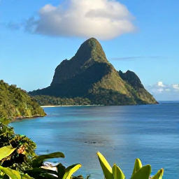 Caribbean Holidays, December Nature Holidays, The Pitons rising above calm blue Caribbean water, viewed from a scenic coastal viewpoint on a bright December morning